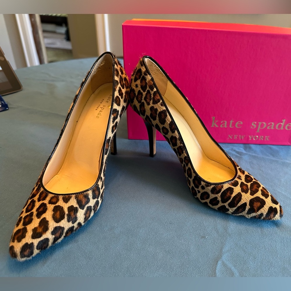 Kate Spade Pony Hair Leopard Heels Size 8